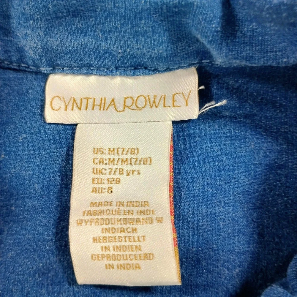 Cynthia Rowley Girls Denim Jacket Blue Medium Wash Size M‎ 7/8 Button Up
